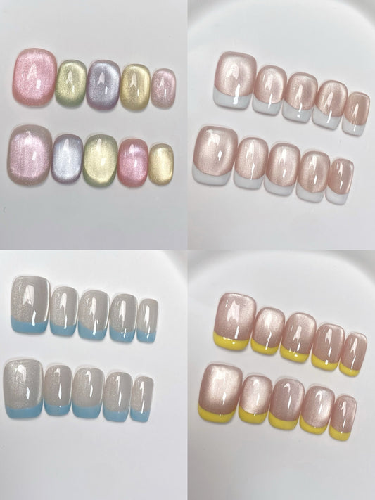 Handmade Cat eye short nails-1opc/Set